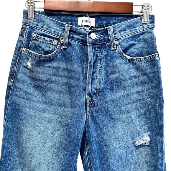 PISTOLA Charlie High Rise Classic Straight Ankle Denim Jeans sz 25 Womens Aurora - Picture 2 of 8